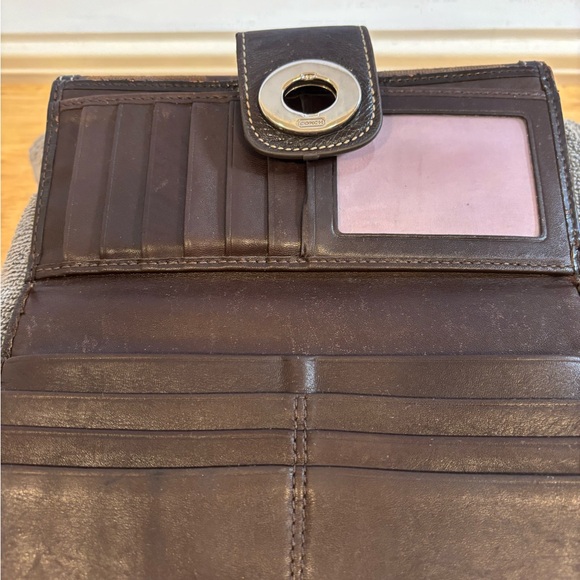 Brown Coach Wallet with Check Book Holder - Picture 9 of 11